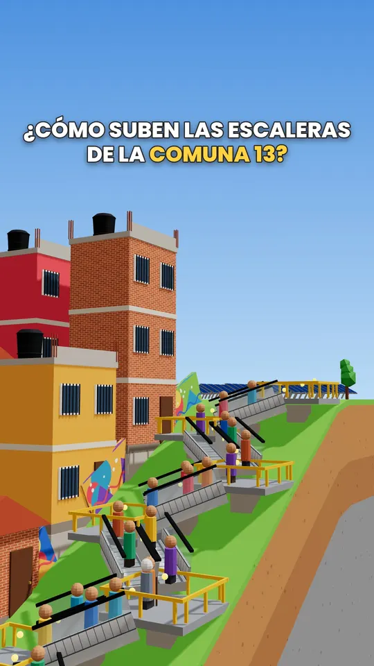 Cómo funcionan las escaleras eléctricas de la Comuna 13